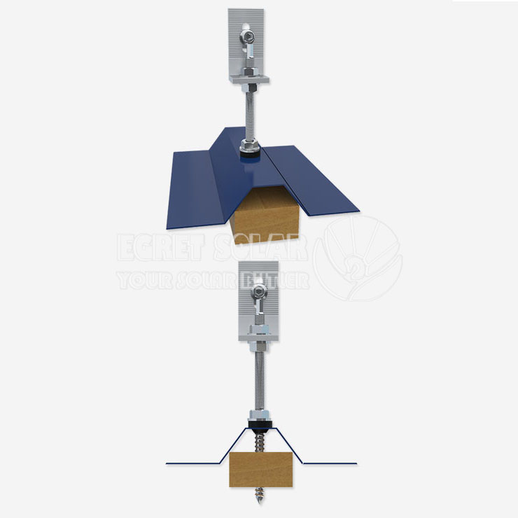 Corrugated သို့မဟုတ် Trapezoidal Sheet သတ္တုအတွက် ဆိုလာ L-foet Hanger Bolt